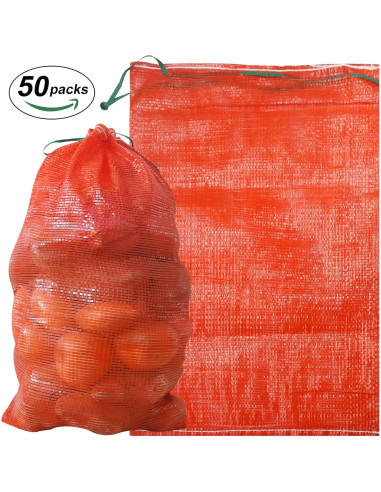 Paquete de 50 bolsas de malla SFIELCAPA 40x68 cm para frutas