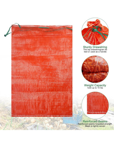 Paquete de 50 bolsas de malla SFIELCAPA 40x68 cm para frutas