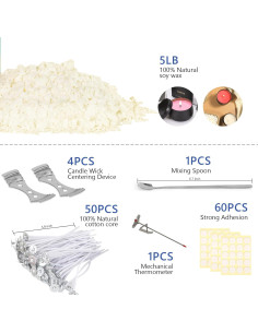 Kit de Hacer Velas SAEUYVB - 2.27 kg Cera de Soja Natural 2