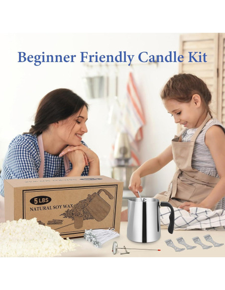 Kit de Hacer Velas SAEUYVB - 2.27 kg Cera de Soja Natural