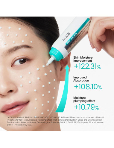 Crema Hidratante PDRN Anua 100ml - Ácido Hialurónico y Colágeno