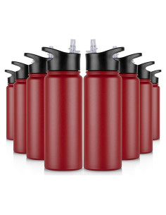 Botella de Agua Aislada VQRRCKI 24 oz 8 Pack Roja