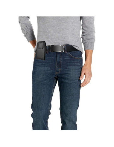 Funda de Cuero Eaglecell para iPhone y Samsung Negra