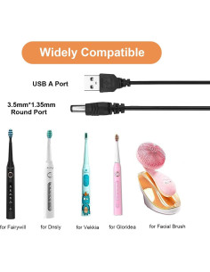 Cable de carga USB 2.0 para cepillo de dientes eléctrico YBSCJHGR - 2 unidades 2