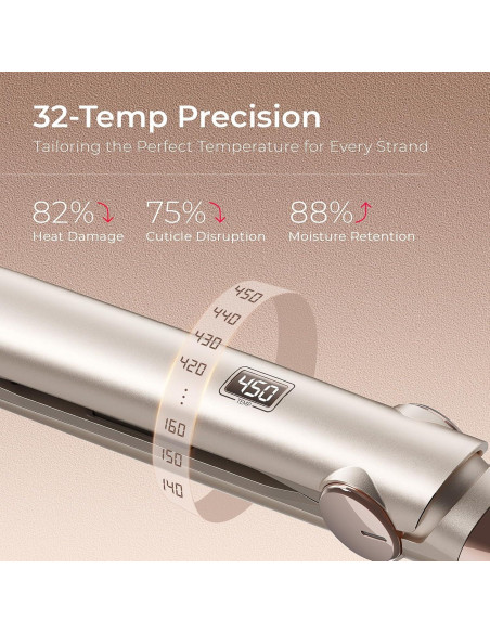 Plancha de Pelo TYMO Titanio 1" Profesional Viaje 32 Temperaturas