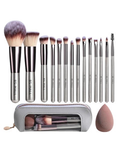 Conjunto de Brochas de Maquillaje BS-MALL 14 Pcs con Esponja