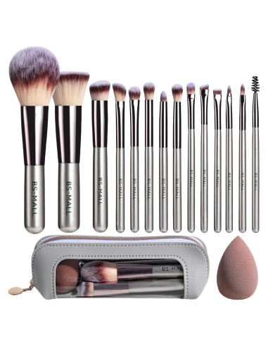 Conjunto de Brochas de Maquillaje BS-MALL 14 Pcs con Esponja
