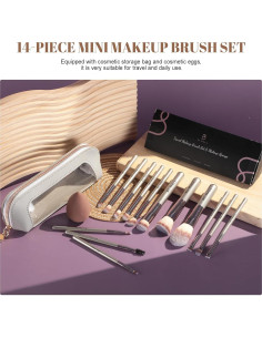 Conjunto de Brochas de Maquillaje BS-MALL 14 Pcs con Esponja 2