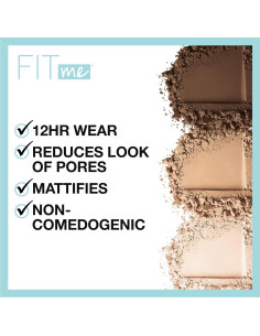 Polvo Compacto Maybelline Fit Me Mate Sin Poros Beige Solar 8.2g 2