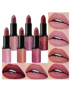 Set de Labiales Mate Dulele 6 Colores Terciopelo Hidratantes