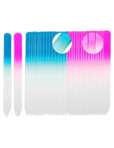 Paquete de 40 Limadoras de Uñas de Cristal SIUSIO - Rosa y Azul