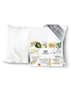 Funda de Almohada de Seda 100% Morera PROMEED 20x66 cm Blanca