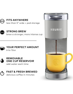 Cafetera K-Mini Plus Keurig - Diseño Compacto 12.7cm, 177-355ml 2