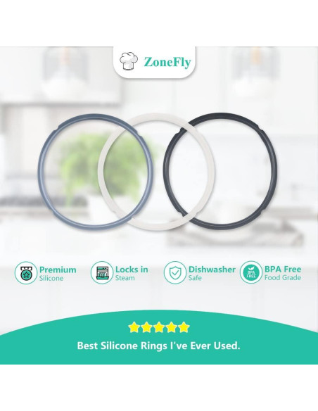 Anillo de Sellado de Silicona Ninja Foodi 6.5 y 8 Qt - 3 Piezas