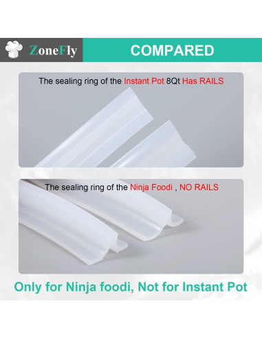 Anillo de Sellado de Silicona Ninja Foodi 6.5 y 8 Qt - 3 Piezas