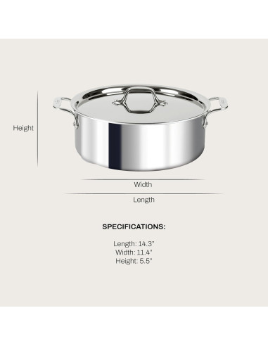 Olla de Acero Inoxidable All-Clad D3 6 Cuartos Apta Inducción