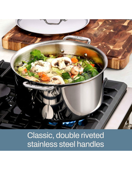 Olla de Acero Inoxidable All-Clad D3 6 Cuartos Apta Inducción