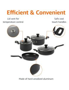 Juego de Utensilios de Cocina Amazon Basics 10 Piezas Negro 2