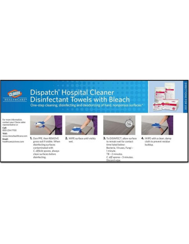 Toallitas Desinfectantes Clorox Healthcare 8 Caja 20.25x10.25 cm