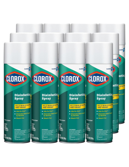 Spray Desinfectante CloroxPro 19 Oz Aroma Fresco Paquete 12 Spray Desinfectante CloroxPro 19 Oz Aroma Fresco Paquete 12
