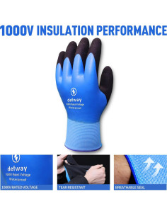 Guantes de Trabajo Aislantes 1000V Defway Impermeables 2