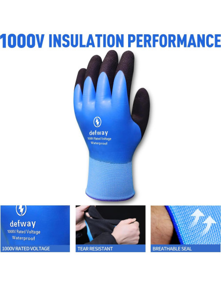 Guantes de Trabajo Aislantes 1000V Defway Impermeables