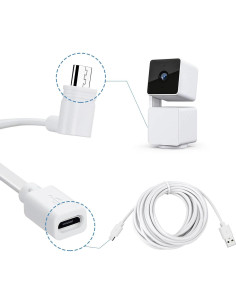 Paquete de 4 Cables de Extensión Micro USB SMAYS para WYZE Cam Pan v3 2