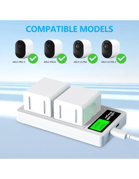 Baterías Recargables A-4a para Arlo Pro 3/4/5S 2K - Paquete de 2