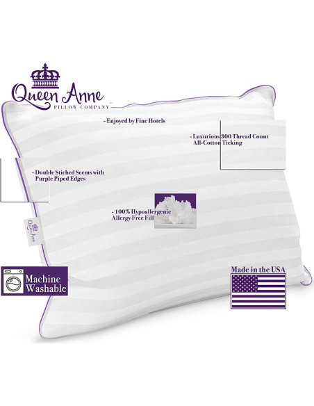 Almohada Hipoalergénica Queen Anne Reina Media - Algodón