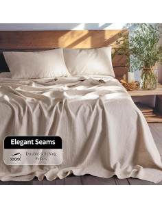 Juego de Sábanas King 100% Lino LBRO2M 4 Piezas Transpirables 2