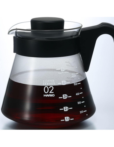 Servidor de Café Hario V60 de Vidrio 700ml Negro