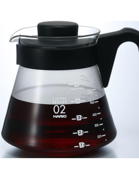 Servidor de Café Hario V60 de Vidrio 700ml Negro