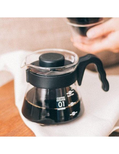 Servidor de Café Hario V60 de Vidrio 700ml Negro