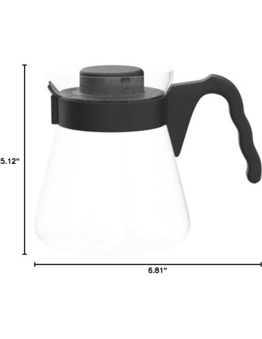 Servidor de Café Hario V60 de Vidrio 700ml Negro