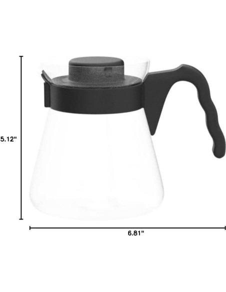 Servidor de Café Hario V60 de Vidrio 700ml Negro