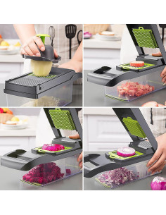 Picador de Verduras Multifuncional Genérico 8 Cuchillas con Contenedor 2