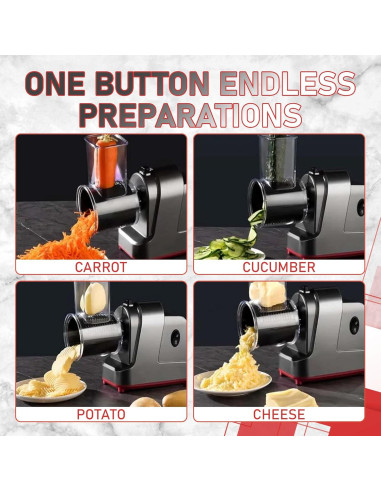 Rallador de Queso Eléctrico Silksway 250W con 5 Cuchillas