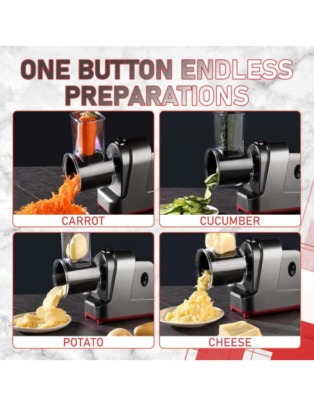 Rallador de Queso Eléctrico Silksway 250W con 5 Cuchillas Rallador de Queso Eléctrico Silksway 250W con 5 Cuchillas