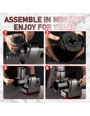 Rallador de Queso Eléctrico Silksway 250W con 5 Cuchillas