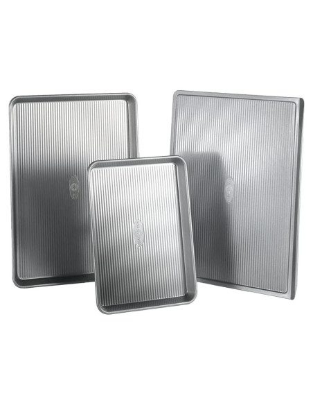 Juego de Utensilios para Hornear 3 Piezas USA Pan Acero Aluminizado Juego de Utensilios para Hornear 3 Piezas USA Pan Acero Aluminizado