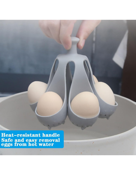 Cocedor de Huevos WIDVIH para 4 Huevos, Silicona Antideslizante