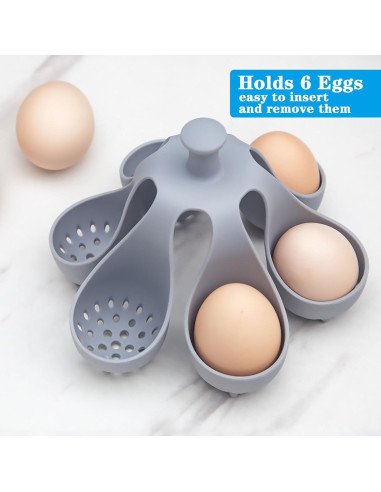 Cocedor de Huevos WIDVIH para 4 Huevos, Silicona Antideslizante