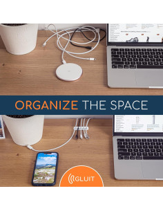 Organizador de Cables GLUIT 5 Piezas Adhesivos Blanco 2