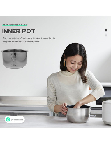 Olla Arrocera Interior Cabilock 5L Acero Inoxidable Plata