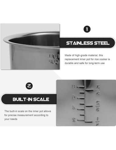 Olla Arrocera Interior Cabilock 5L Acero Inoxidable Plata