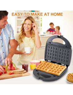 Fabricante de Waffles 6 en 1 TOPCHANCES, 750W, Placas Removibles 2