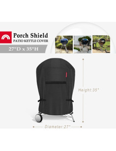 Cubierta de Parrilla de Carbón Porch Shield 68.6 cm Negra 2