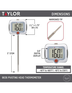 Termómetro Digital Taylor para Cocina con Pantalla LCD 15.88 cm 2