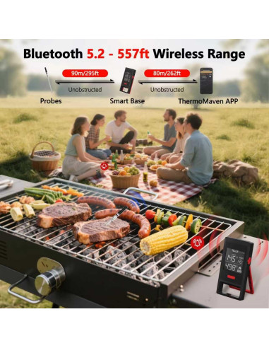 Termómetro de Carne Inalámbrico NADEZHDA con Sonda Recargable