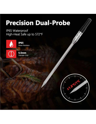 Termómetro de Carne Inalámbrico NADEZHDA con Sonda Recargable
